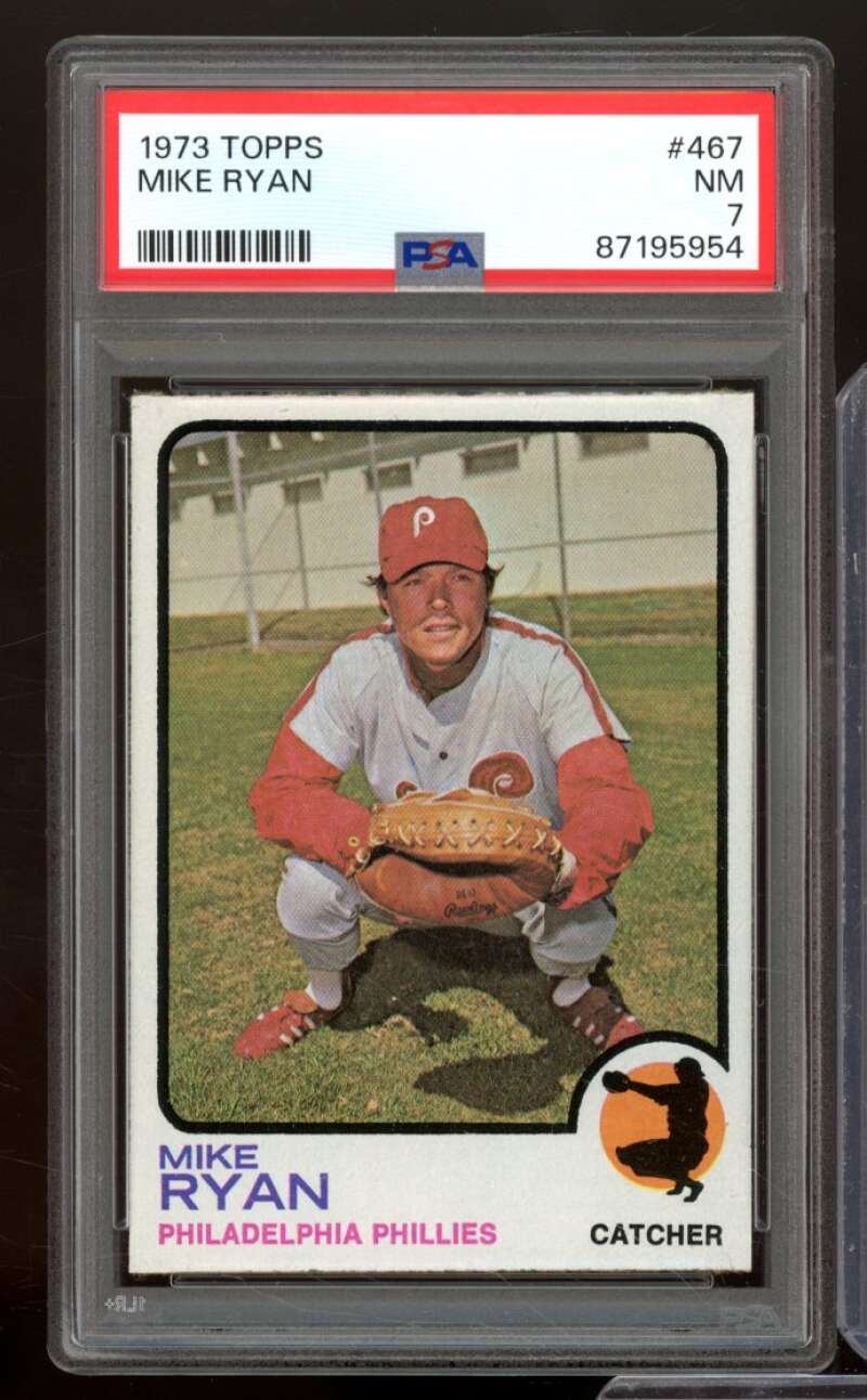 Mike Ryan Card 1973 Topps #467 PSA 7 Image 1