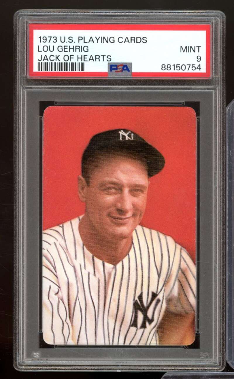 Lou Gehrig Card 1973 U.S. Playing Cards Jack Of Hearts #nno PSA 9 Image 1