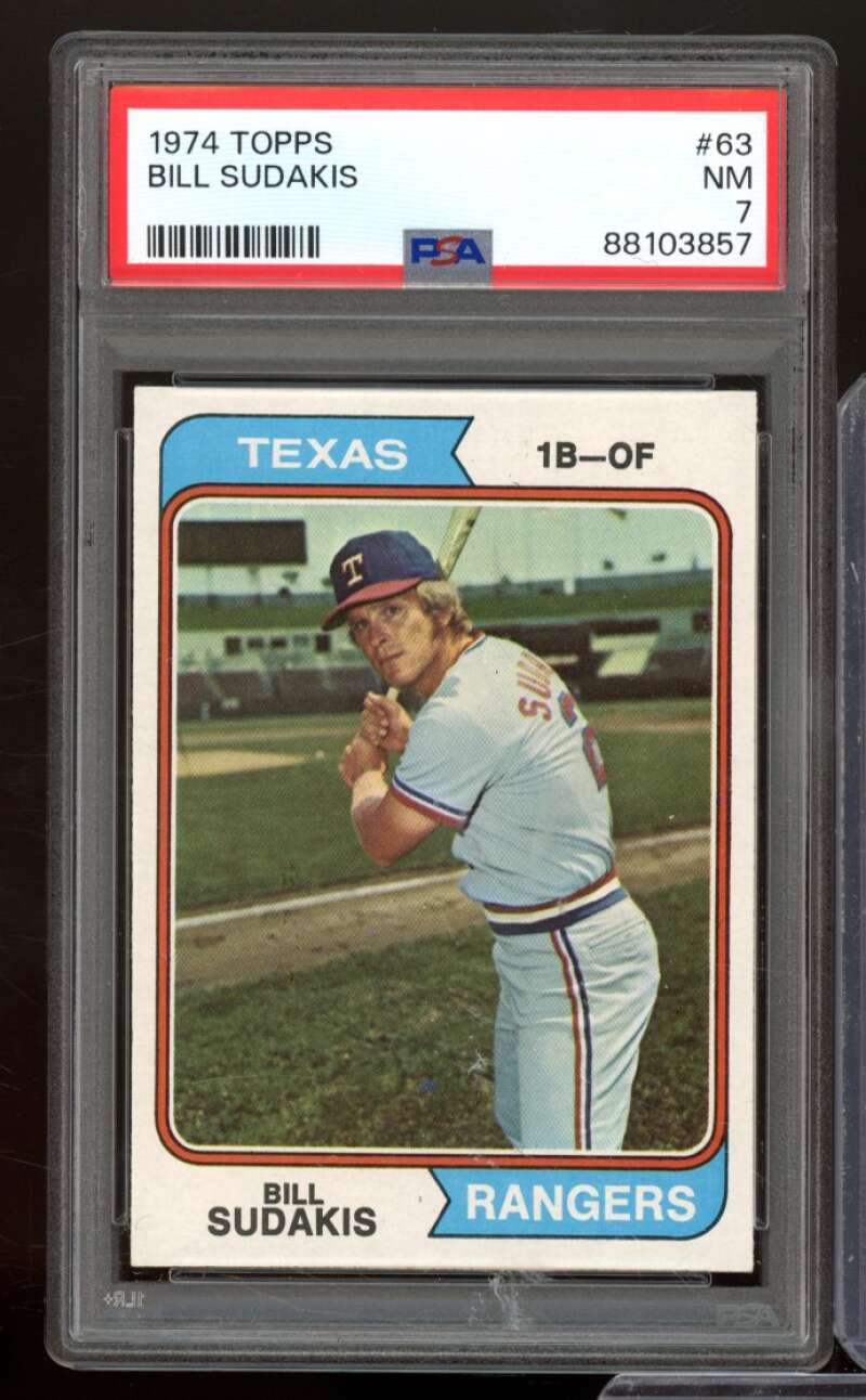 Bill Sudakis Card 1974 Topps #63 PSA 7 Image 1