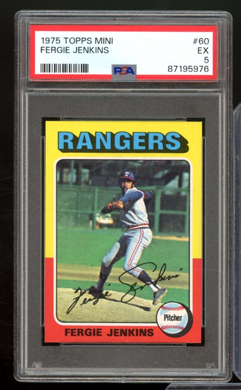 Fergie Jenkins Card 1975 Topps Mini #60 PSA 5 Image 1