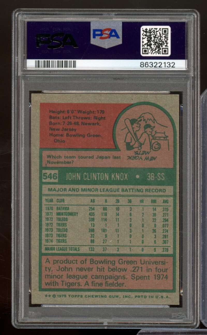 John Knox Card 1975 Topps #546 PSA 6 Image 2