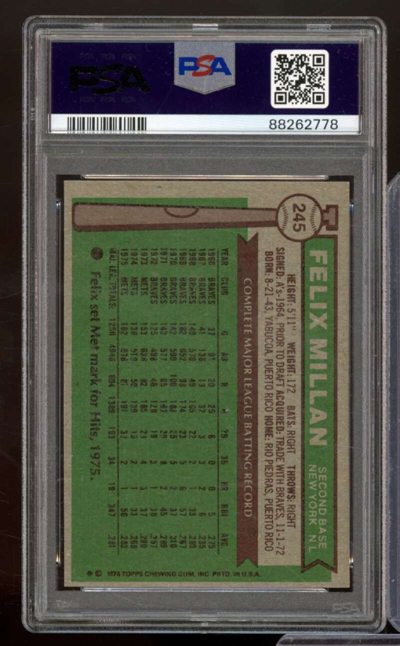 Felix Millan Card 1976 Topps #245 PSA 8 Image 2