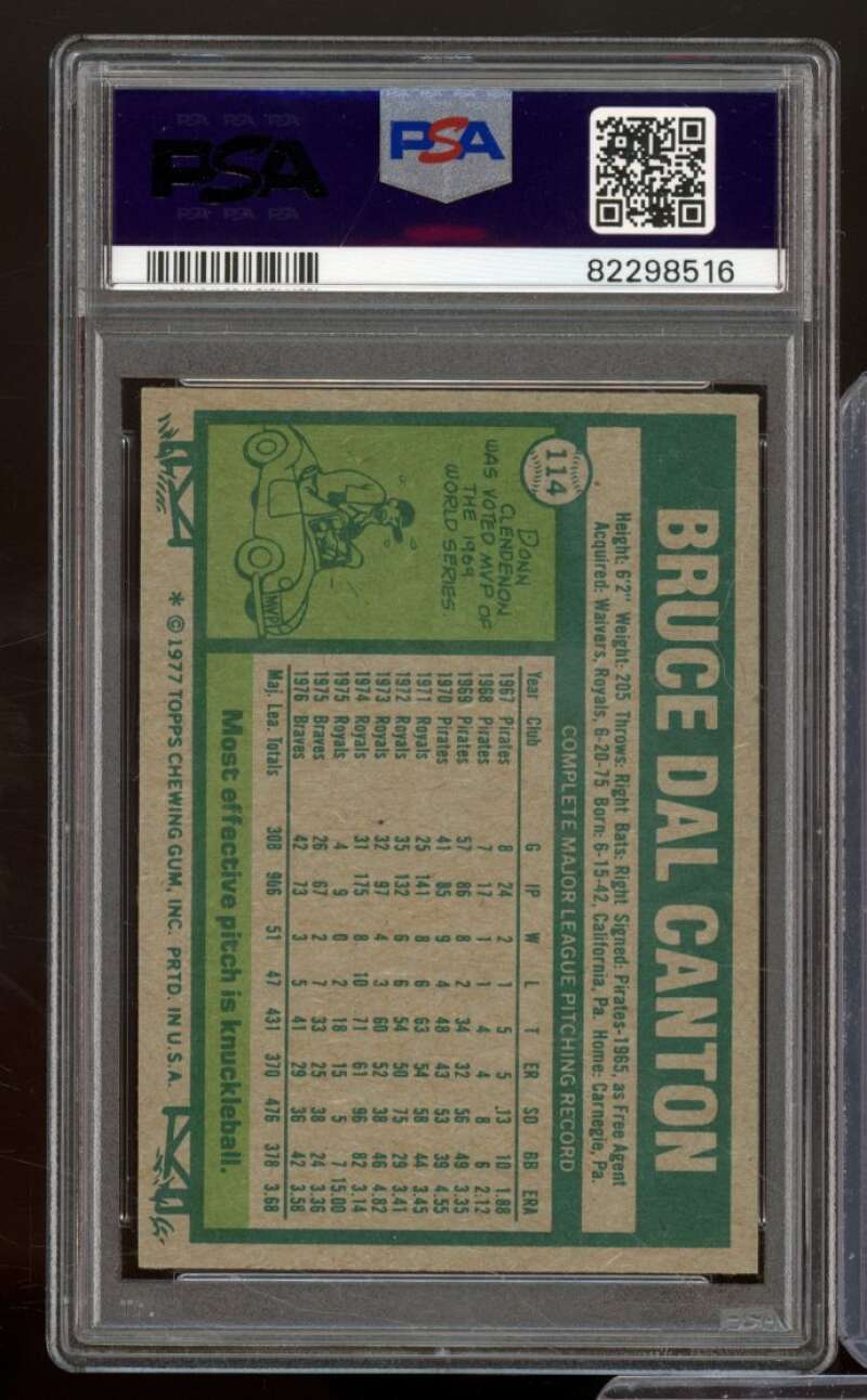 Bruce Dal Canton Card 1977 Topps #114 PSA 8 Image 2