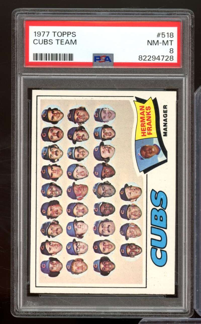 Chicago Cubs Team Card 1977 Topps #518 PSA 8 Image 1