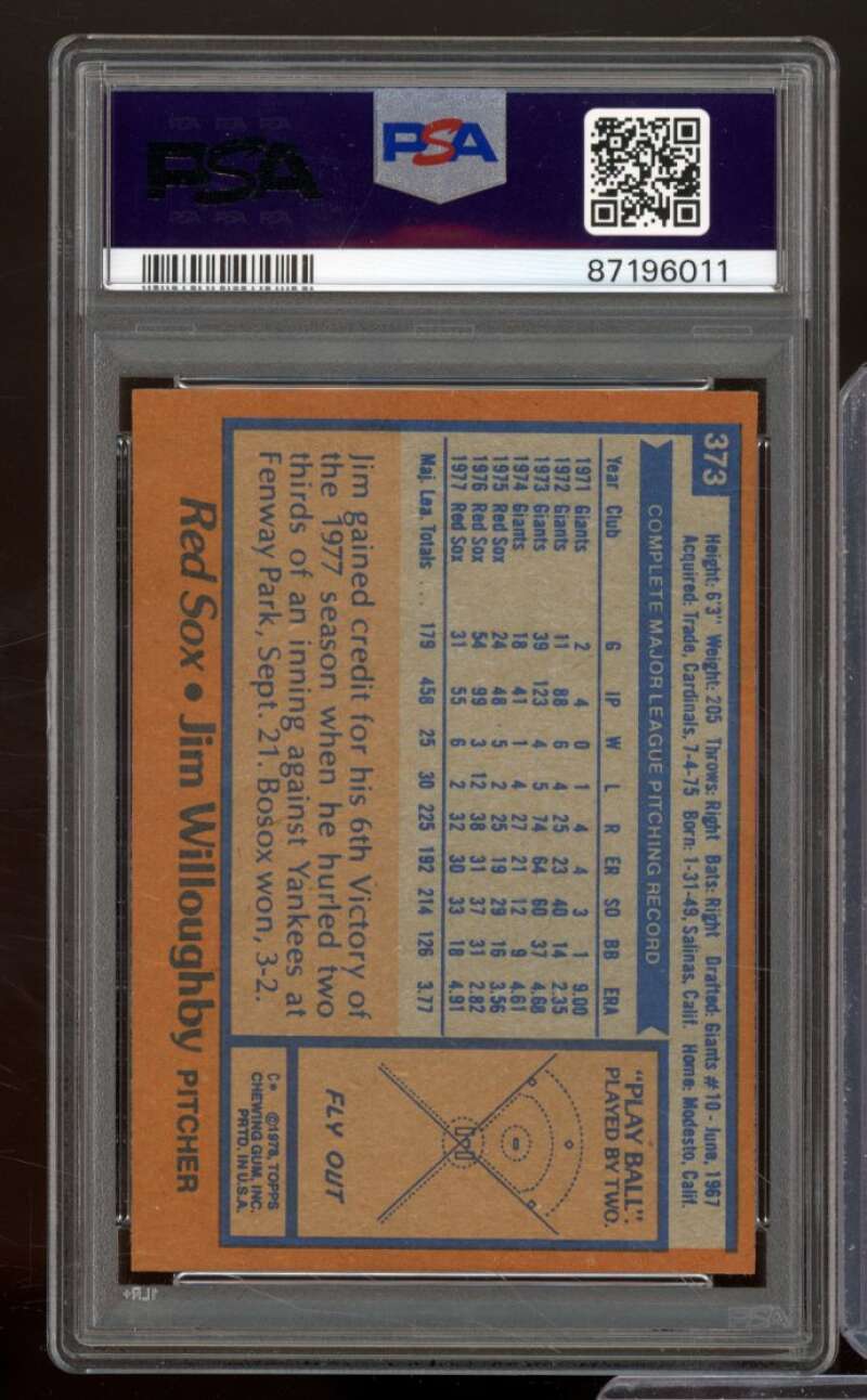 Jim Willoughby Card 1978 Topps #373 PSA 8 Image 2