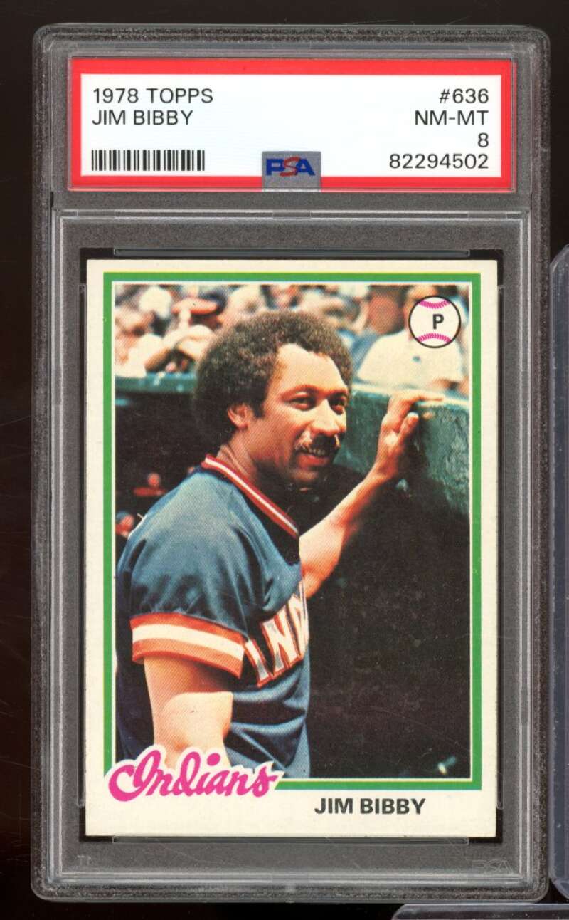 Jim Bibby Card 1978 Topps #636 PSA 8 Image 1