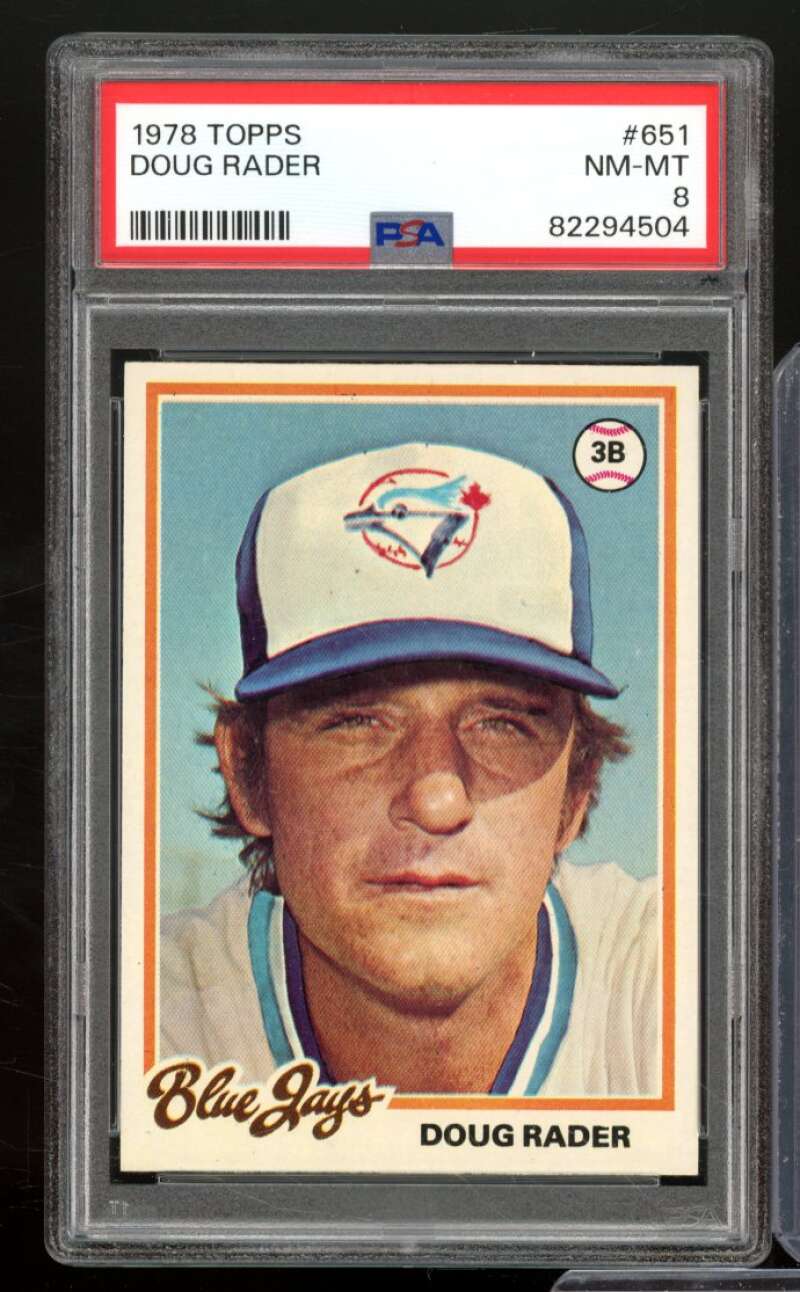 Doug Rader Card 1978 Topps #651 PSA 8 Image 1