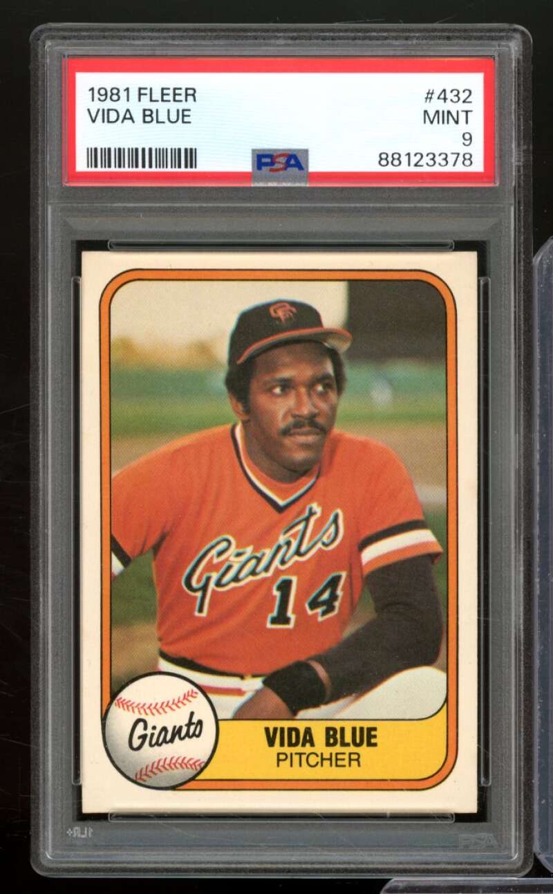 Vida Blue Card 1981 Fleer #432 PSA 9 Image 1