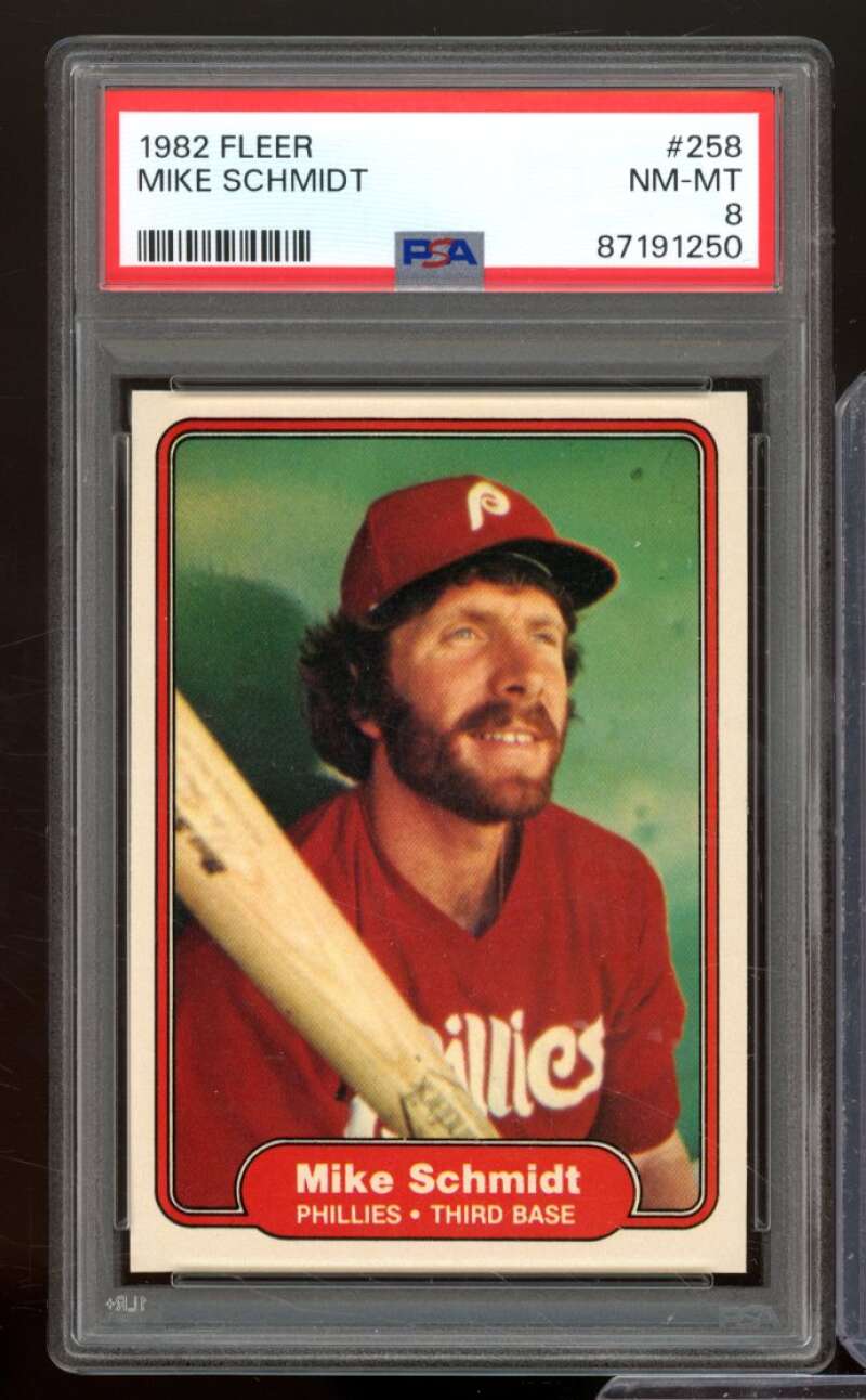 Mike Schmidt Card 1982 Fleer #258 PSA 8 Image 1