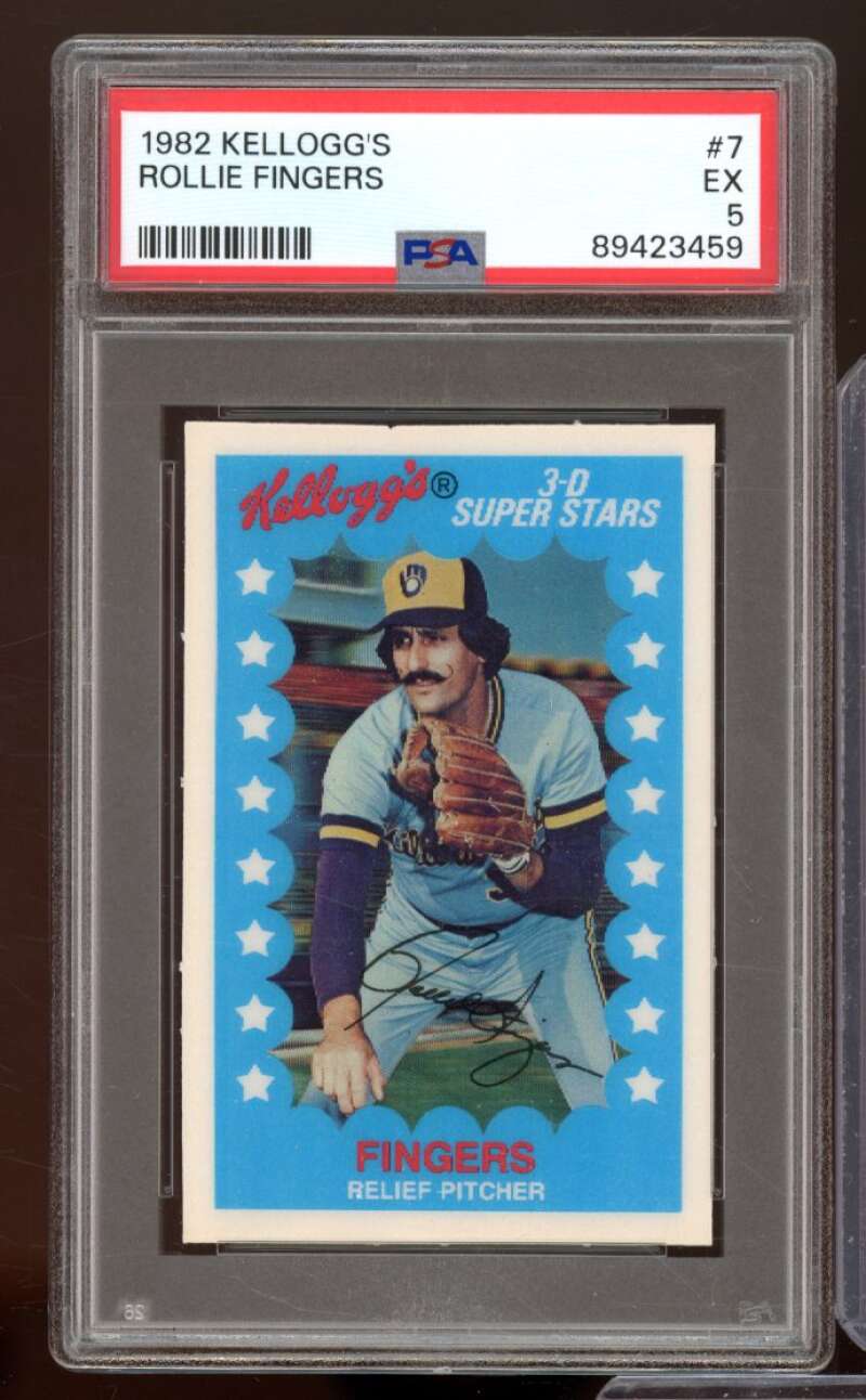 Rollie Fingers Card 1982 Kellogg's #7 PSA 5 Image 1