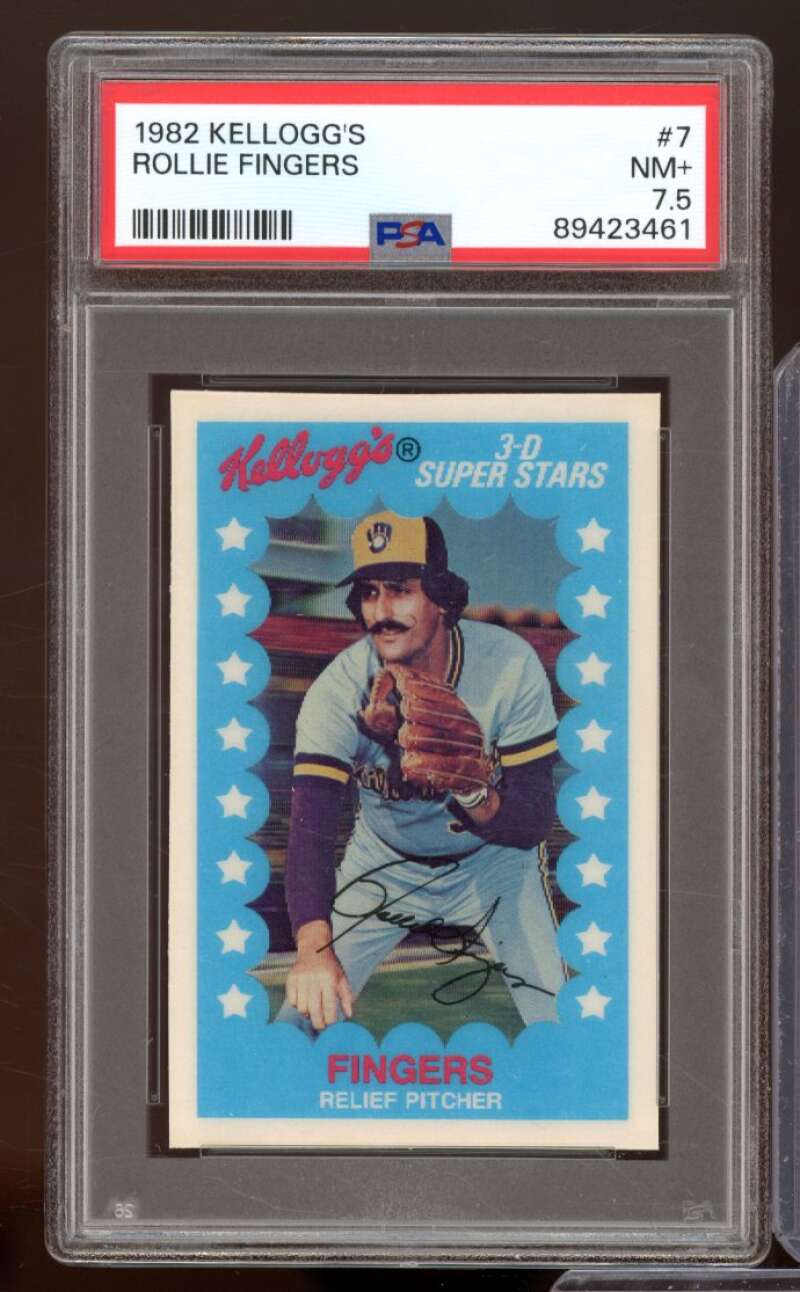 Rollie Fingers Card 1982 Kellogg's #7 PSA 7.5 Image 1