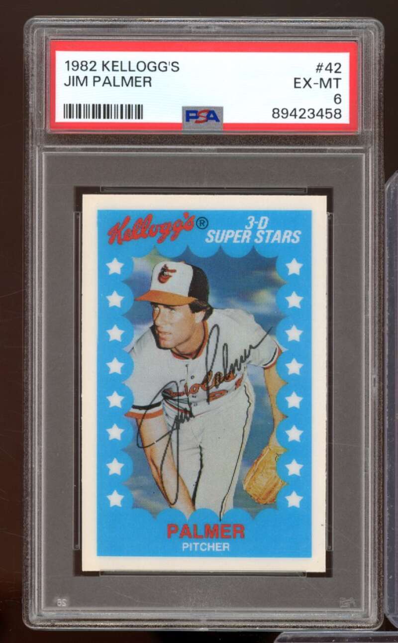 Jim Palmer Card 1982 Kellogg's #42 PSA 6 Image 1