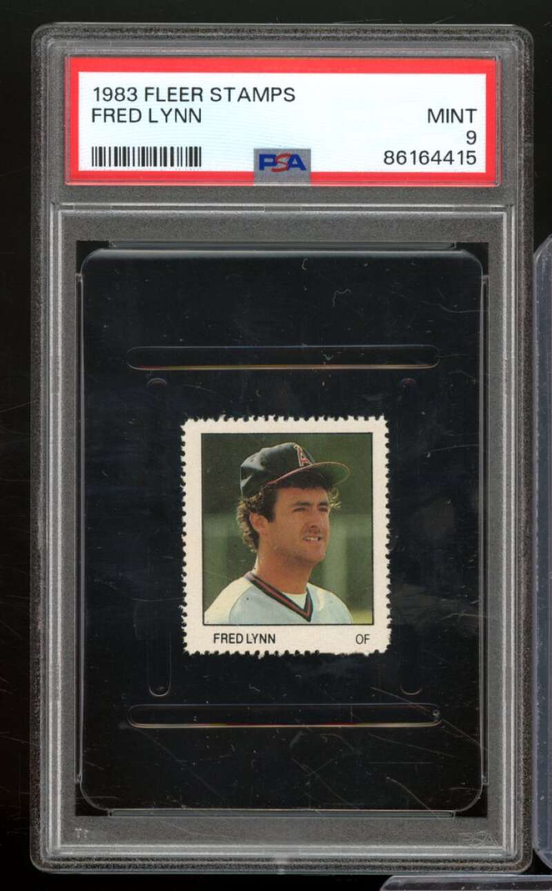 Fred Lynn Card 1983 Fleer Stamps #nno PSA 9 Image 1