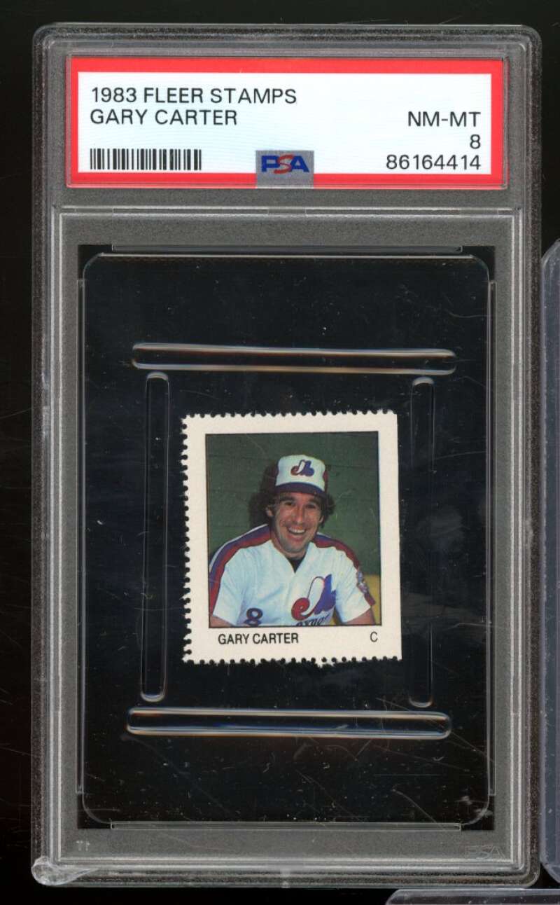 Gary Carter Card 1983 Fleer Stamps #nno PSA 8 Image 1