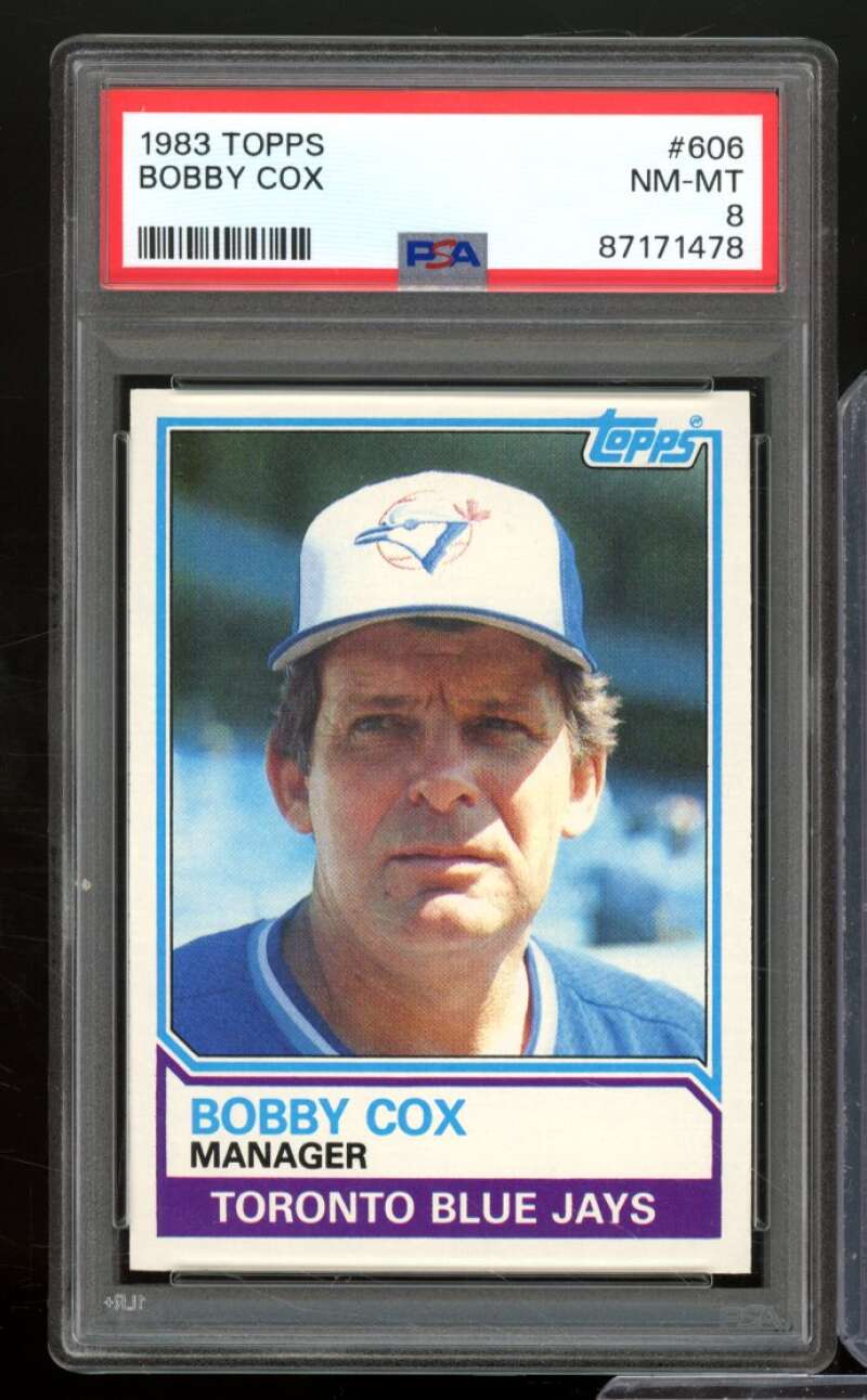 Bobby Cox Card 1983 Topps #606 PSA 8 Image 1