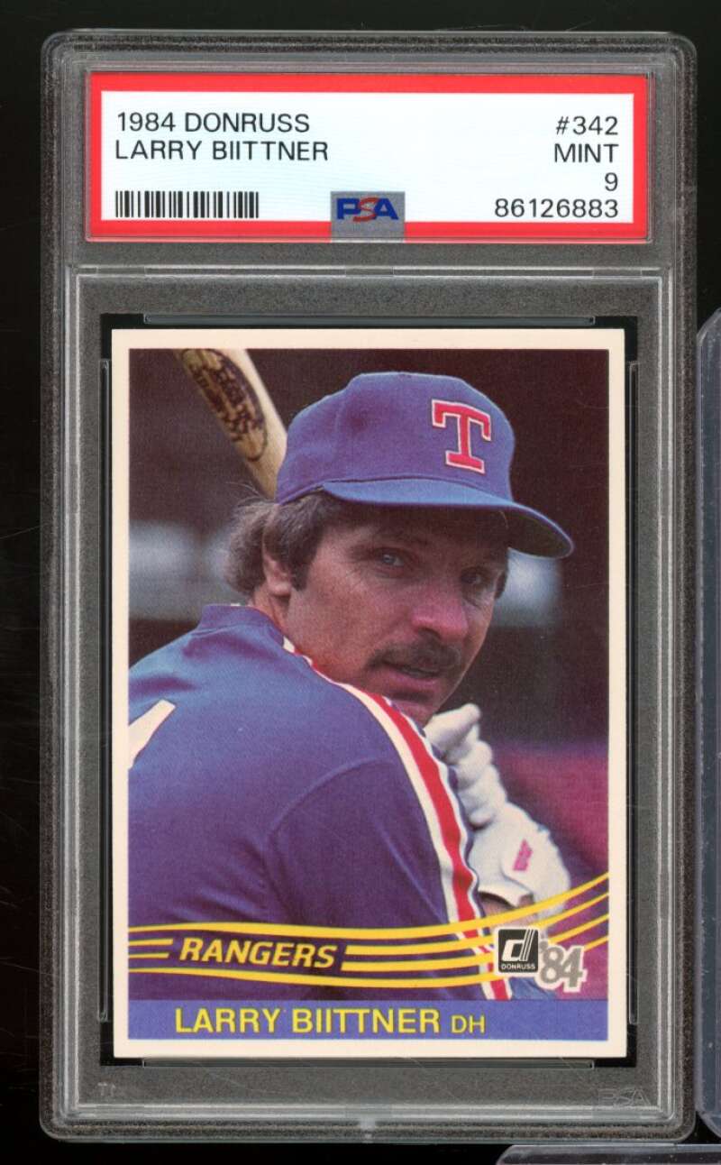 Larry Biittner Card 1984 Donruss #342 PSA 9 Image 1