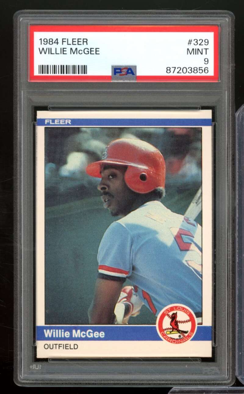 Willie McGee Card 1984 Fleer #329 PSA 9 Image 1