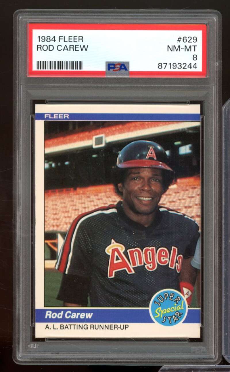 Rod Carew Card 1984 Fleer #629 PSA 8 Image 1