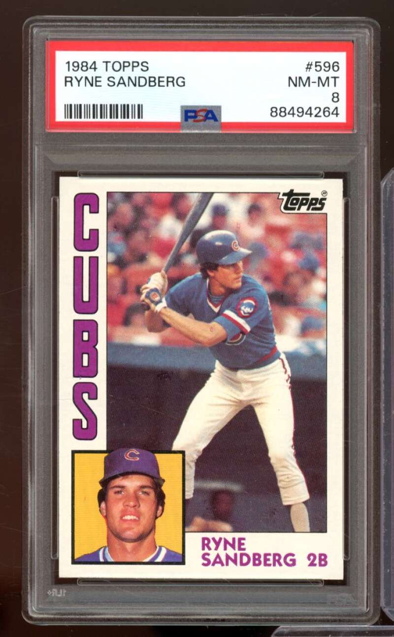 Ryne Sandberg Card 1984 Topps #596 PSA 8 Image 1