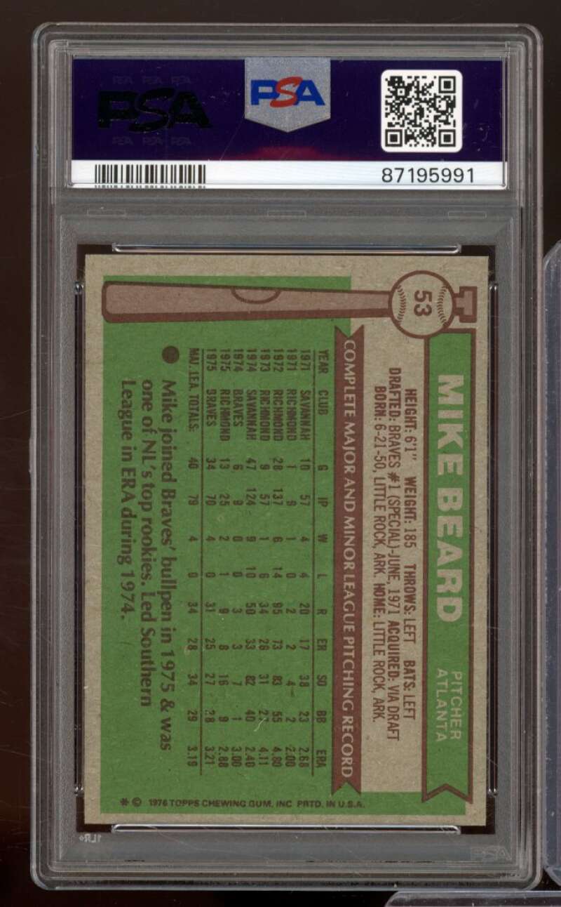 Mike Beard Rookie Card 1976 Topps #53 PSA 7 Image 2