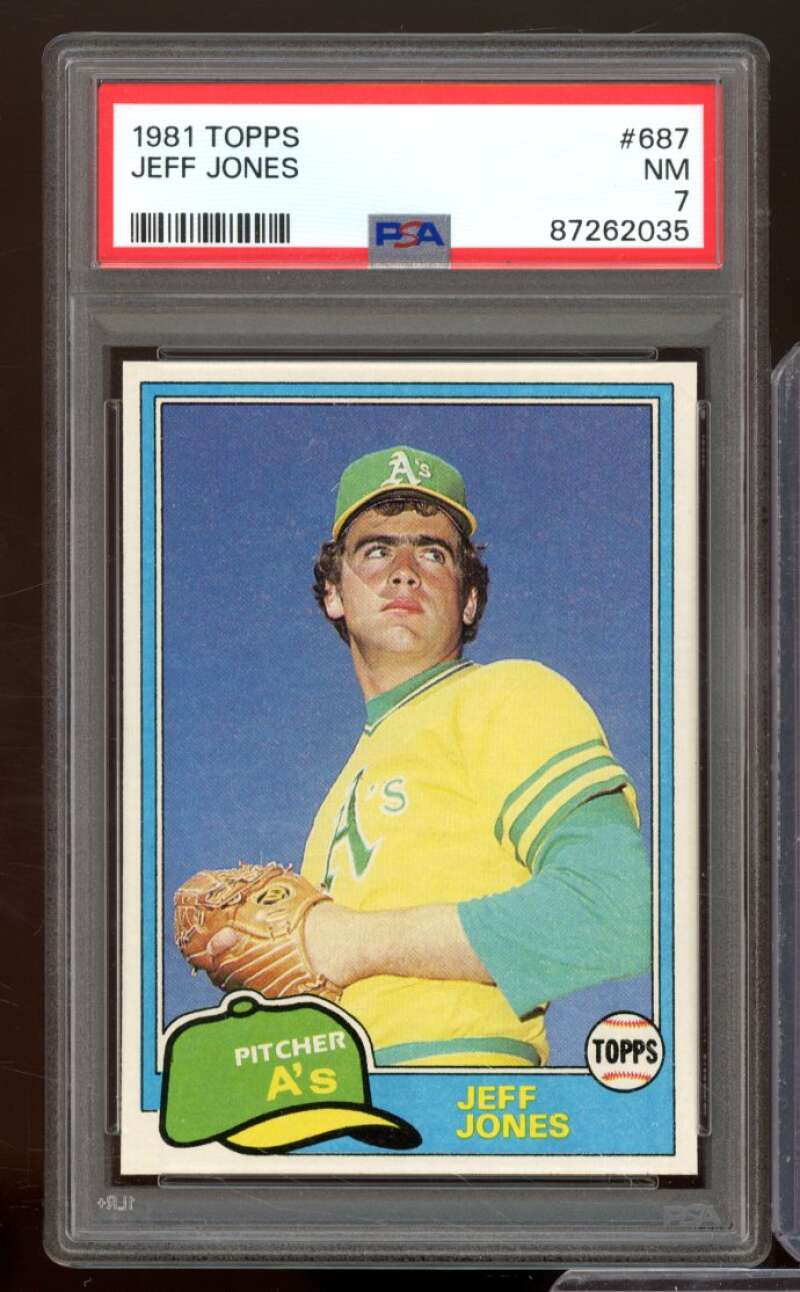 Jeff Jones Rookie Card 1981 Topps #687 PSA 7 Image 1