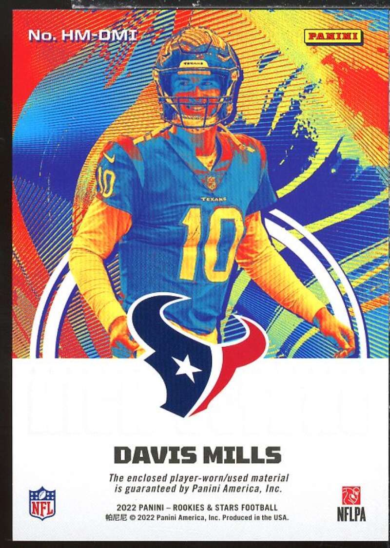 Davis Mills Card 2022 Rookies Stars High Octane Memorabilia #14  Image 2