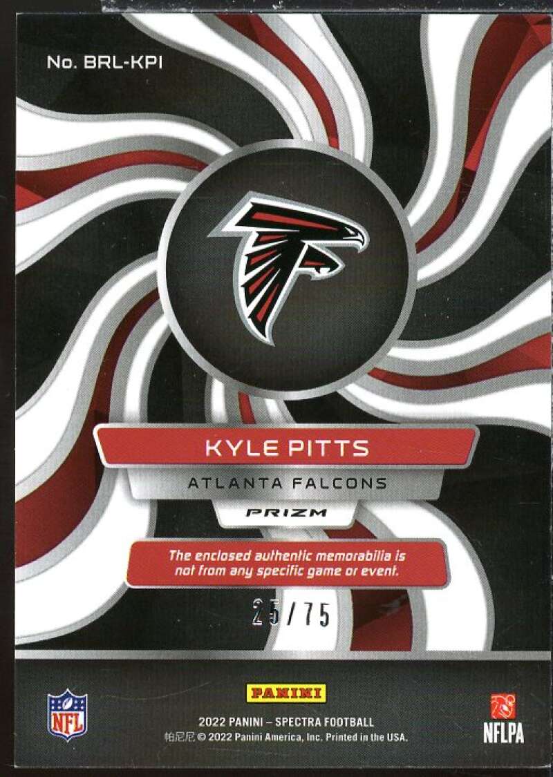 Kyle Pitts Card 2022 Panini Spectra Brilliance Materials Hyper #25  Image 2