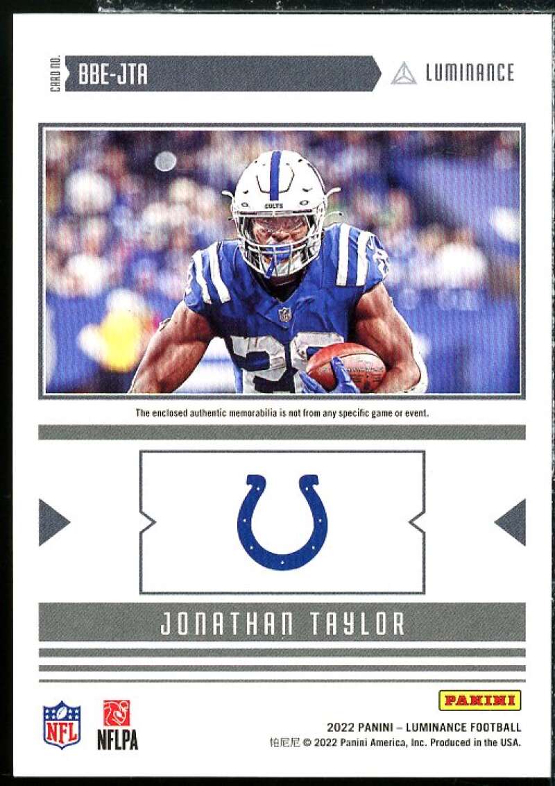 Jonathan Taylor Card 2022 Panini Luminance Bright Beginnings Jerseys #13  Image 2