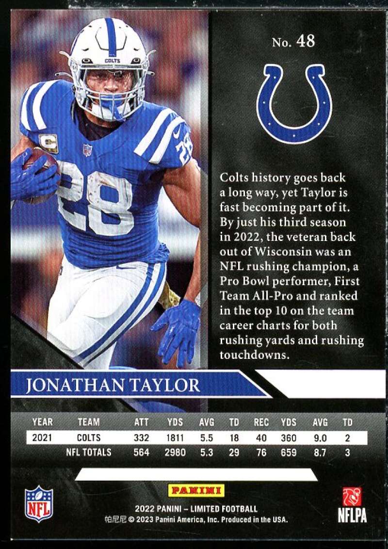 Jonathan Taylor Card 2022 Limited Gold Spotlight #48  Image 2