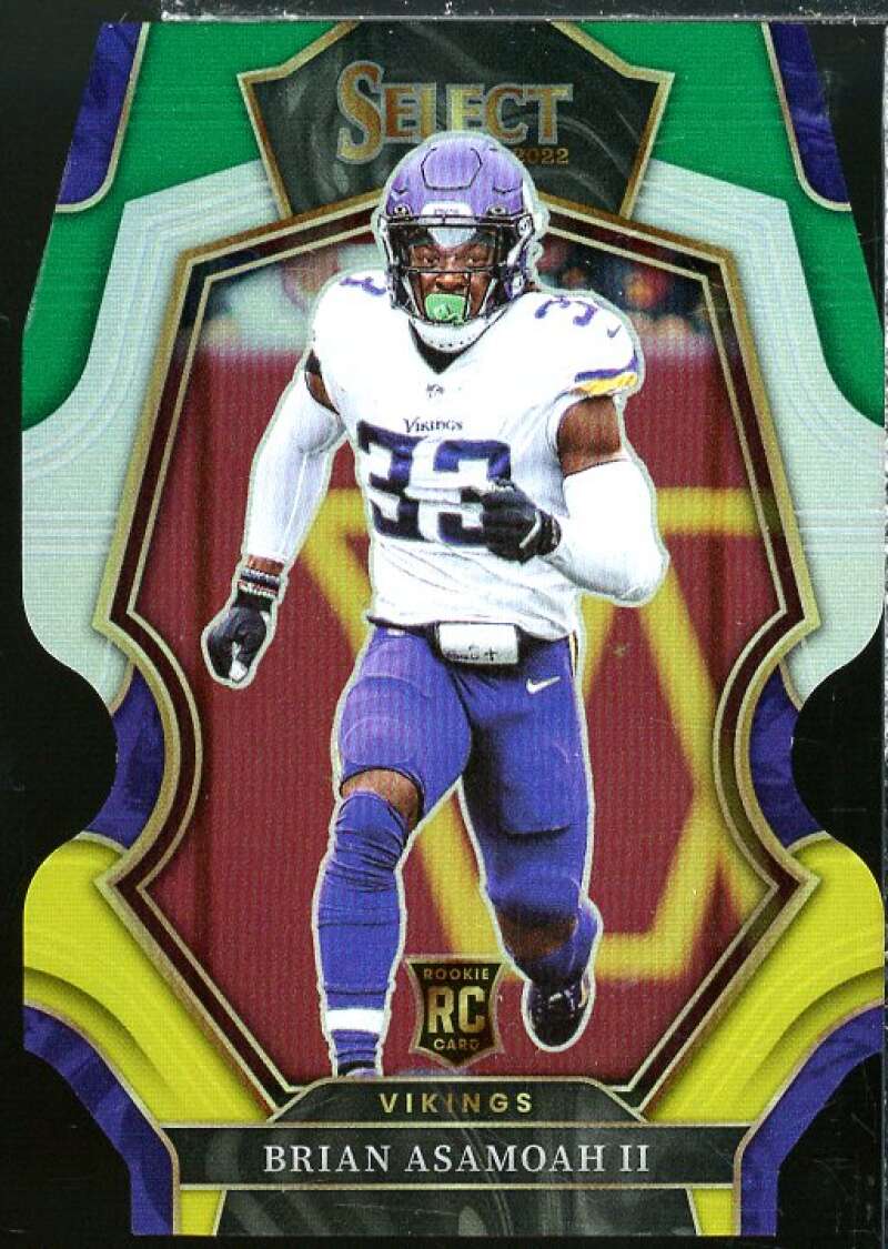 Brian Asamoah II Rookie Card 2022 Select Prizm Green and Yellow Die Cut #165  Image 1