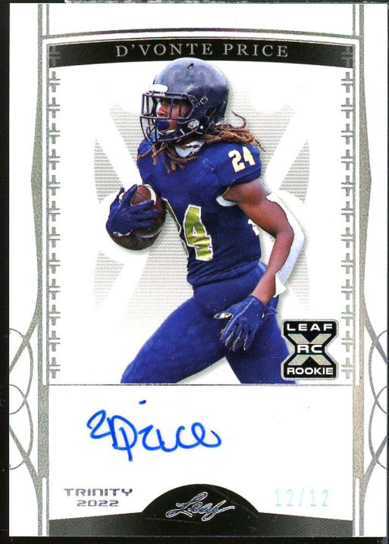 DeVonte Price Rookie Card 2022 Leaf Trinity Silver Spectrum #BADP2  Image 1