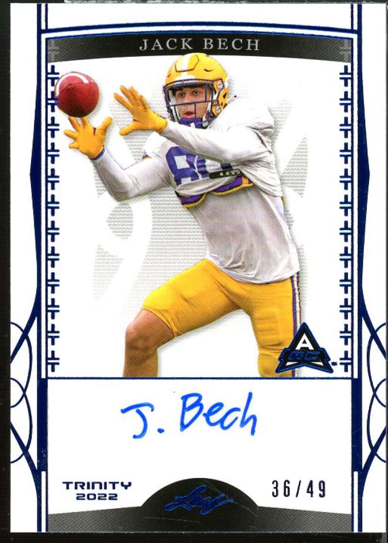 Jack Bech Rookie Card 2022 Leaf Trinity Navy #BAJB3  Image 1