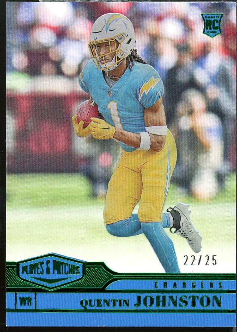 Quentin Johnston Card 2023 Panini Plates Patches Green #166  Image 1