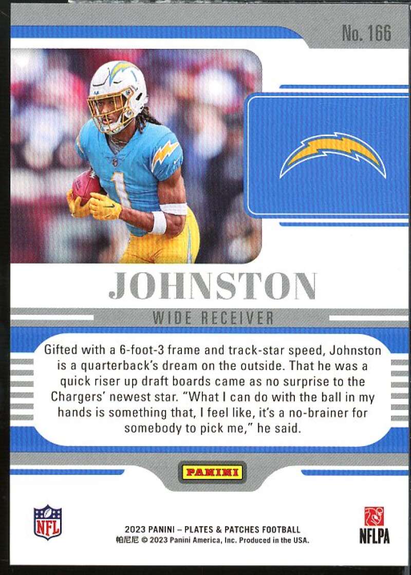 Quentin Johnston Card 2023 Panini Plates Patches Green #166  Image 2