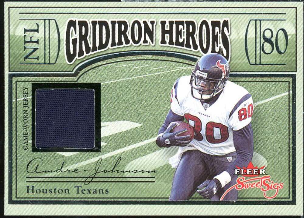 Andre Johnson Card 2004 Fleer Sweet Sigs Gridiron Heroes Jersey Silver #AJ  Image 1