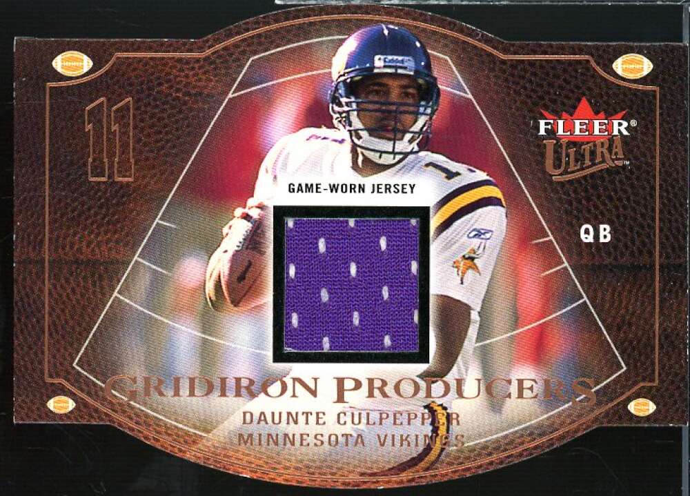 Daunte Culpepper Card 2004 Ultra Gridiron Producers Game Used Copper #GPDC  Image 1