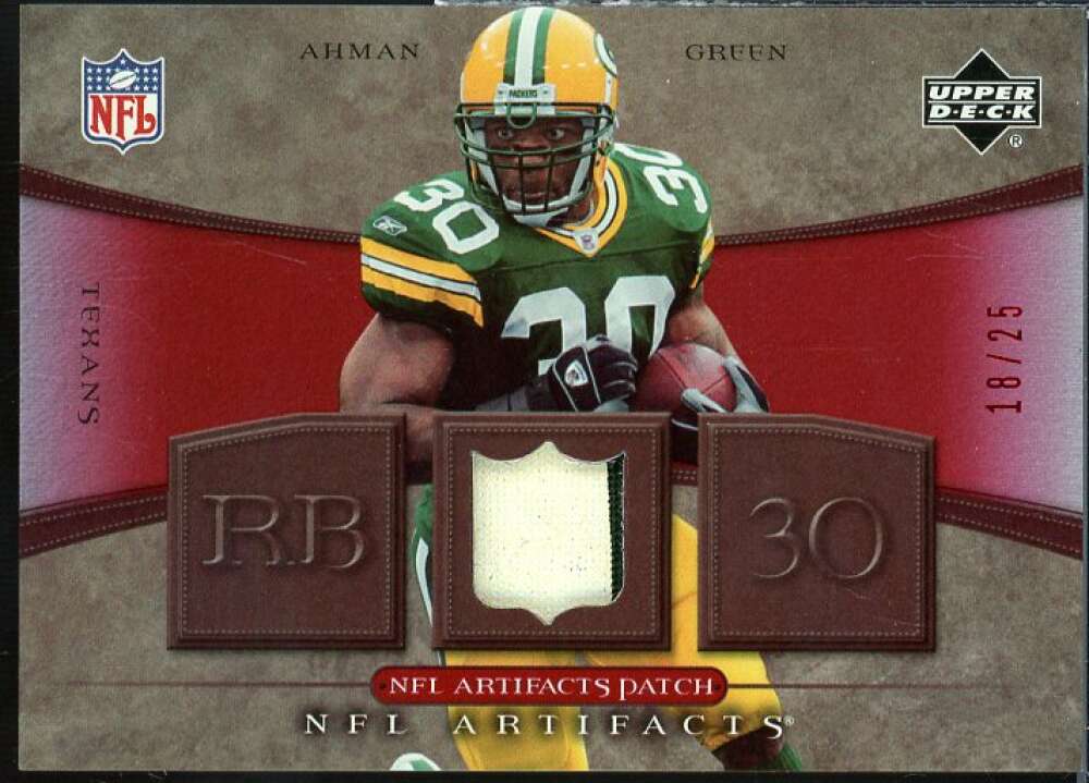 Ahman Green Card 2007 Artifacts NFL Artifacts Patch Red #NFLAG  Image 1