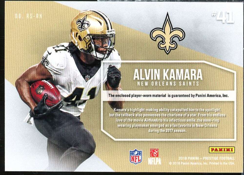 Alvin Kamara Card 2018 Prestige Rising Stars Jerseys #1  Image 2