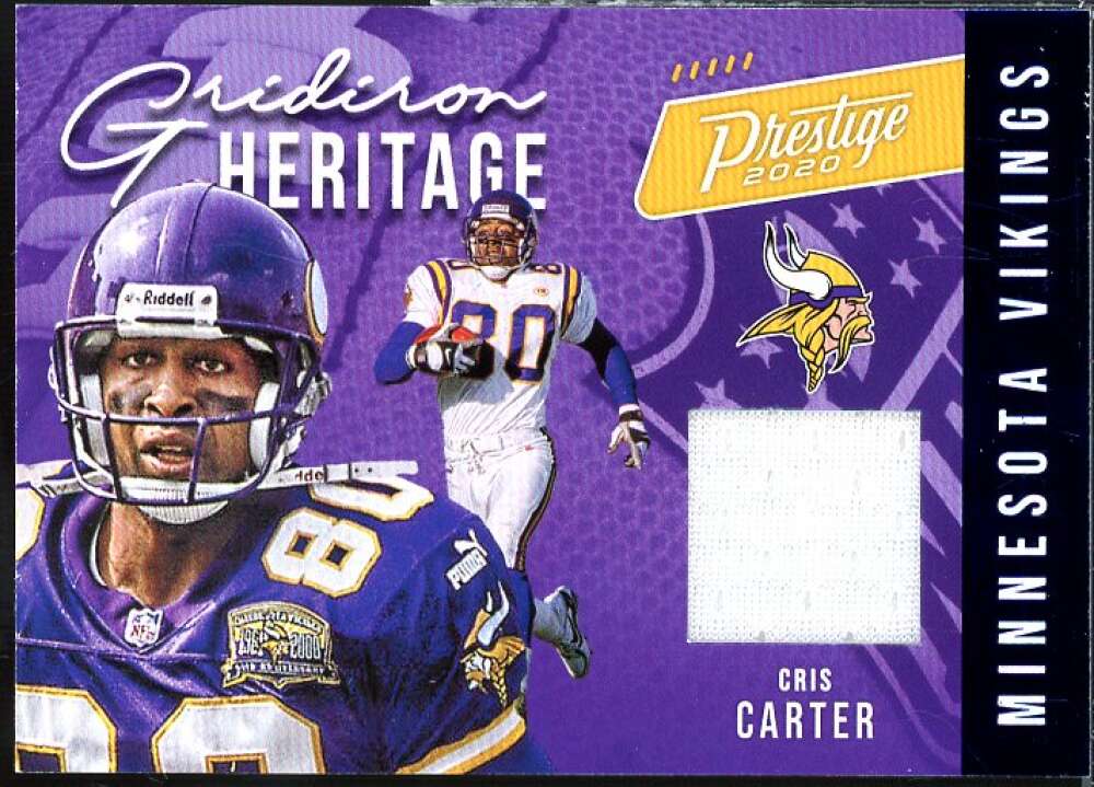 Cris Carter Card 2020 Prestige Gridiron Heritage Jerseys Xtra Points Blue #1  Image 1