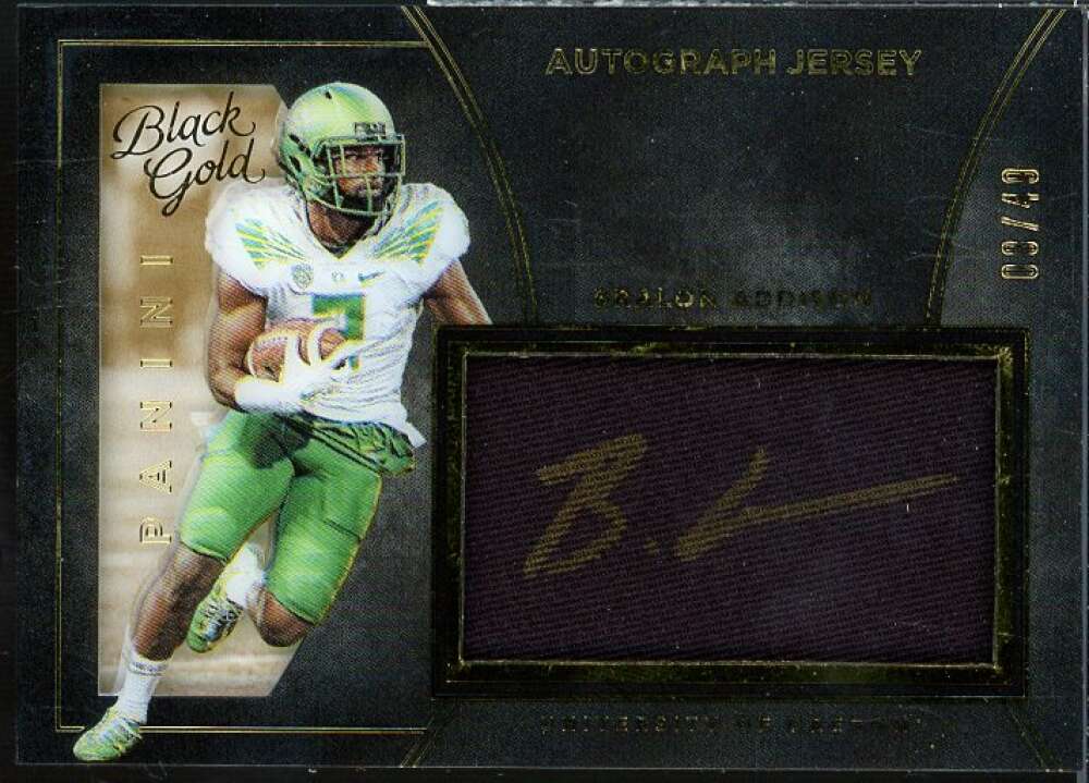 Bralon Addison Card 2016 Panini Black Gold Collegiate Autograph Jerseys #10  Image 1