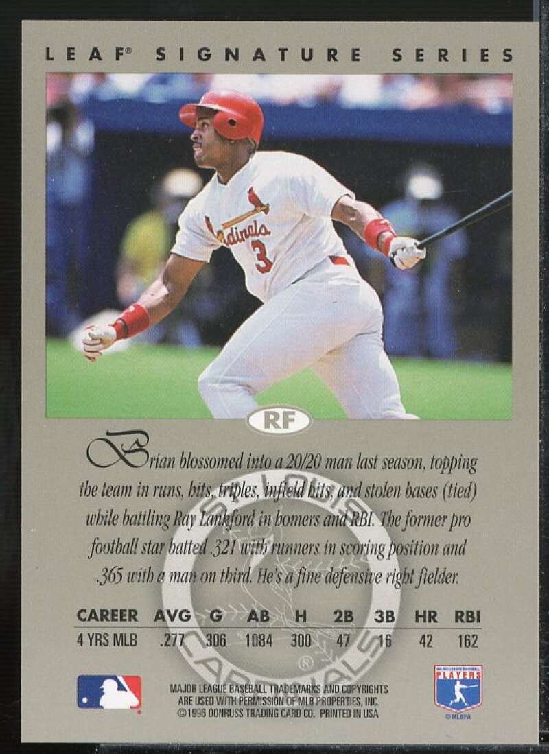 Brian Jordan Card 1996 Leaf Signature Autographs #121  Image 2