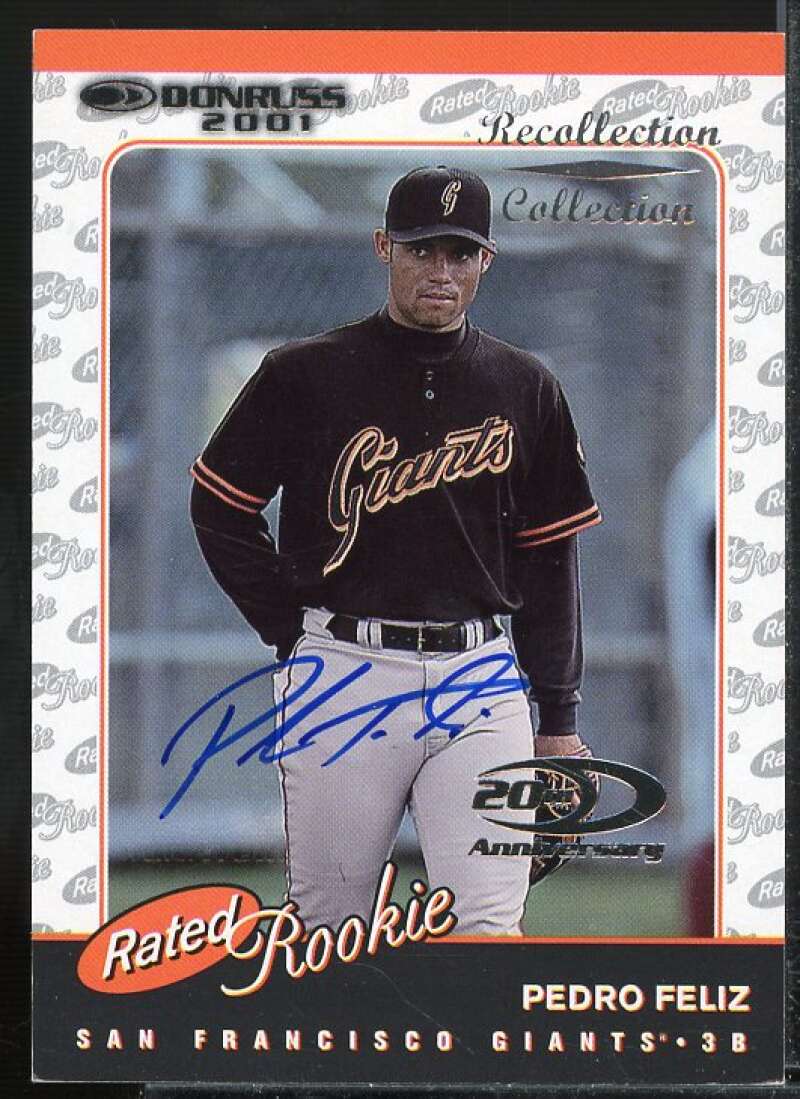 Pedro Feliz 01 DN Rookie Card 2002 Donruss Rookies Recollection Autographs #14  Image 1