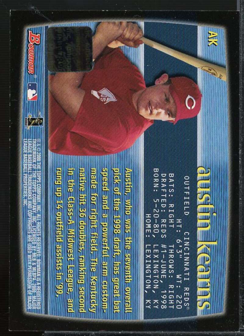 Austin Kearns B Card 2000 Bowman Autographs #AK  Image 2