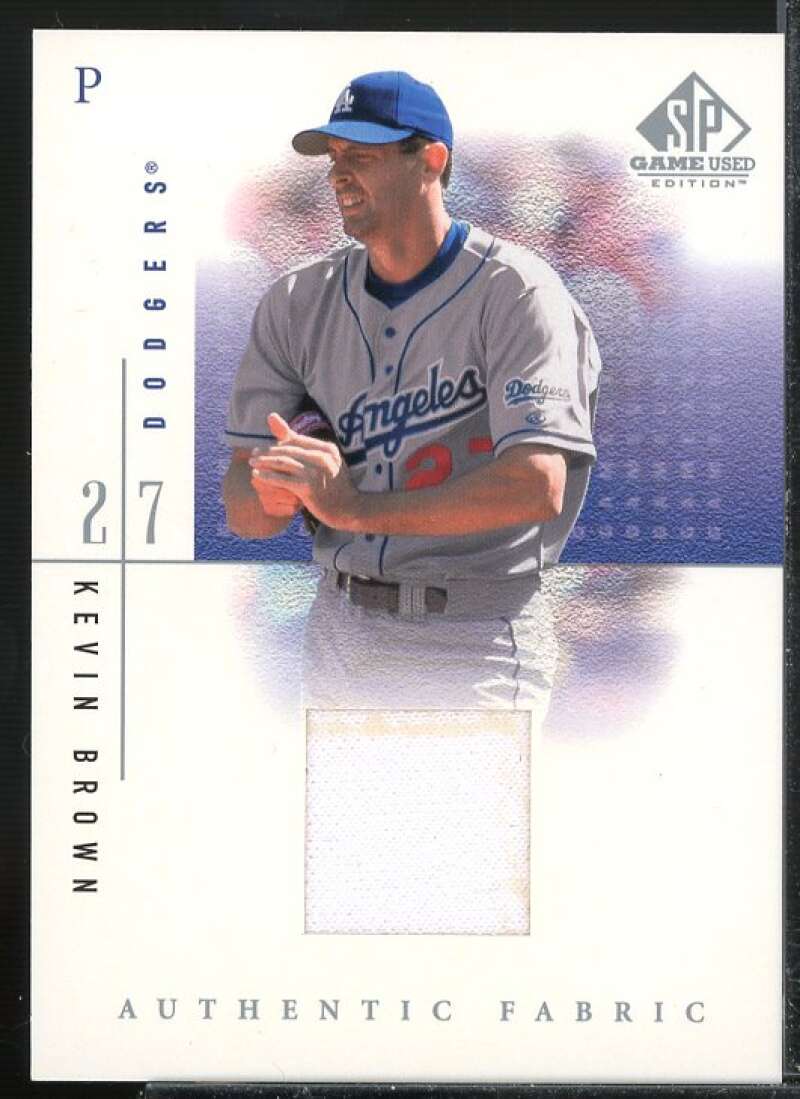 Kevin Brown Card 2001 SP Game Used Edition Authentic Fabric #KB  Image 1