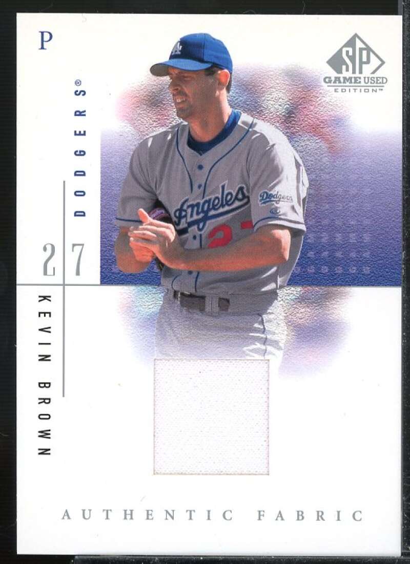 Kevin Brown Card 2001 SP Game Used Edition Authentic Fabric #KB  Image 1