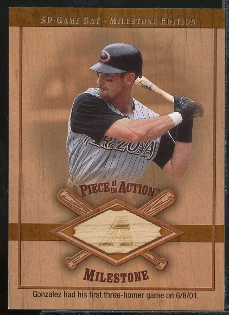 Luis Gonzalez Card 2001 SP Game Bat Milestone Piece of Action Milestone #LG  Image 1
