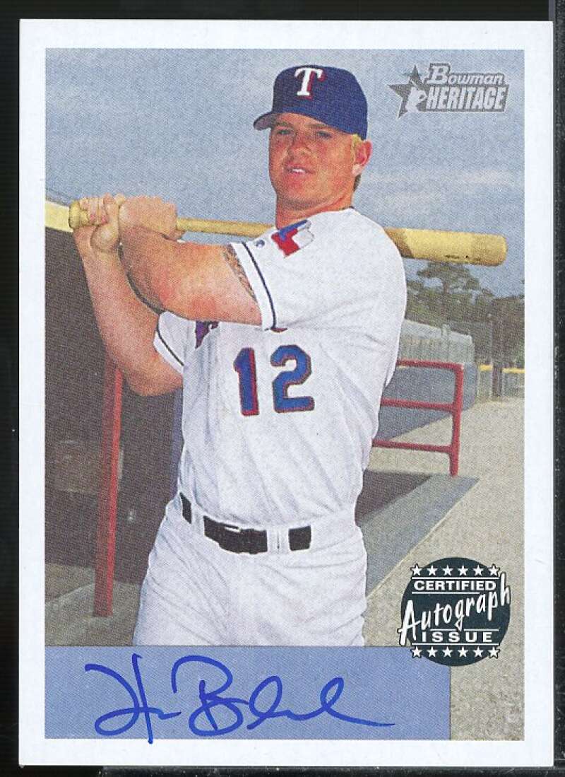 Hank Blalock C Card 2002 Bowman Heritage Autographs #BHAHB  Image 1
