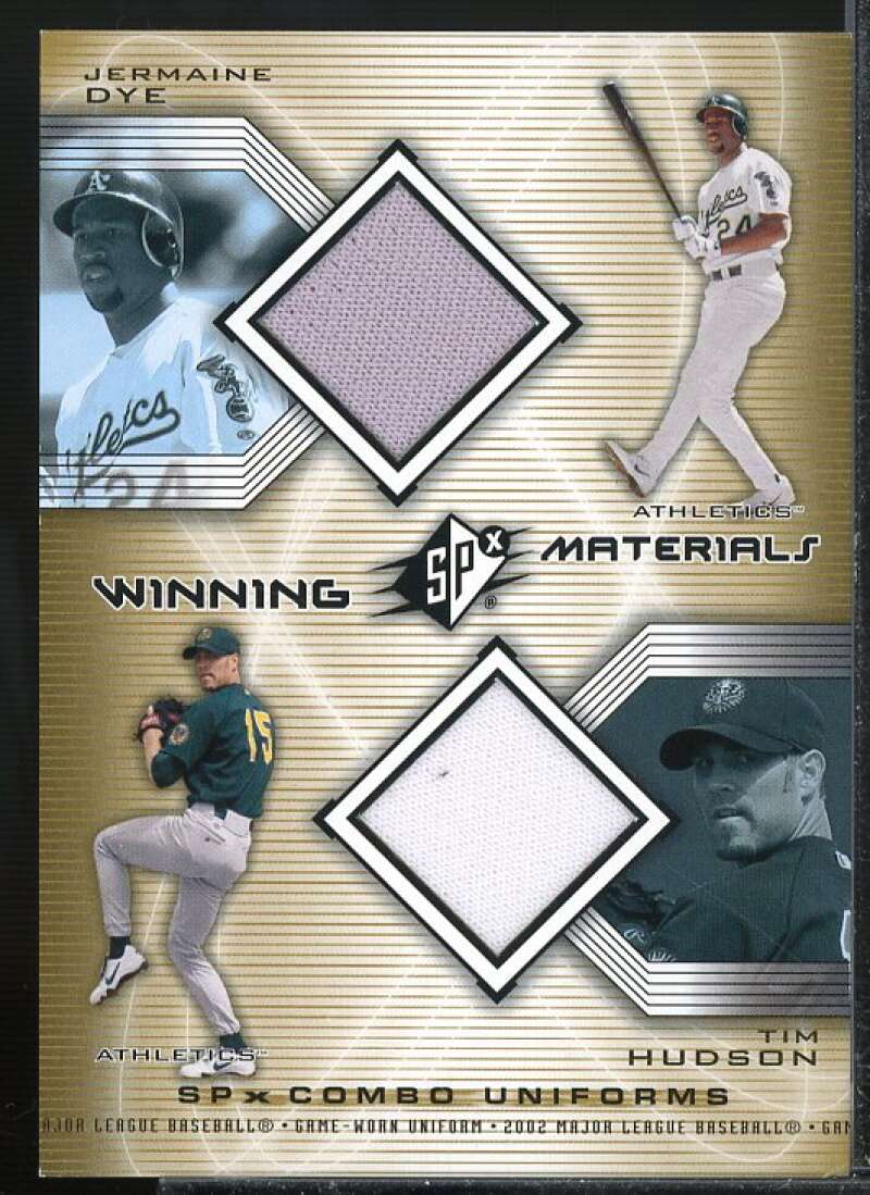 Jermaine Dye/Tim Hudson 2002 SPx Winning Materials 2-Player Jersey Combos #WMDH  Image 1