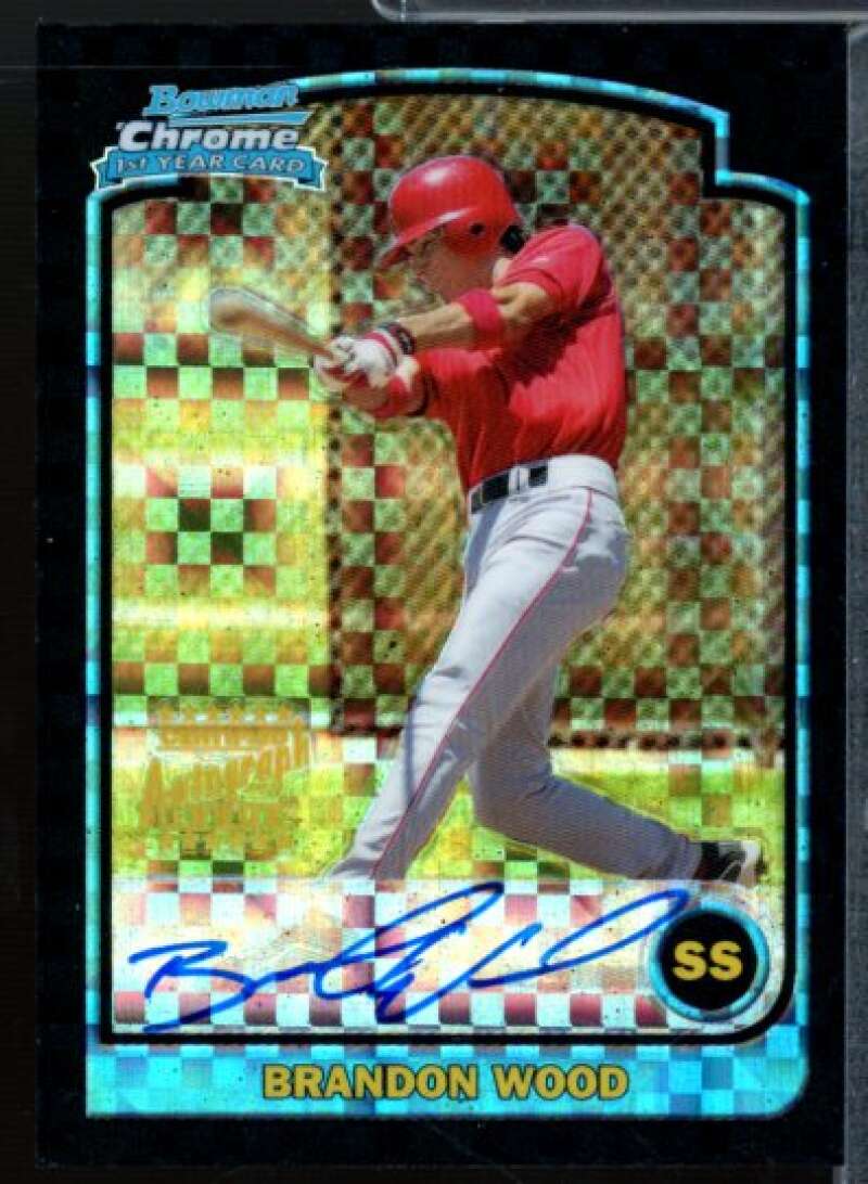 Brandon Wood AU Rookie Card 2003 Bowman Chrome Draft X-Fractors #170  Image 1