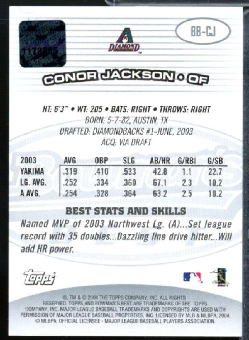 Conor Jackson FY AU Rookie Card 2004 Bowman's Best #CJ  Image 2